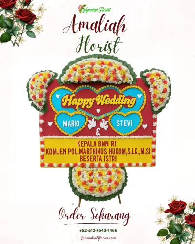 Karangan Papan Bunga Pernikahan di Girisuko